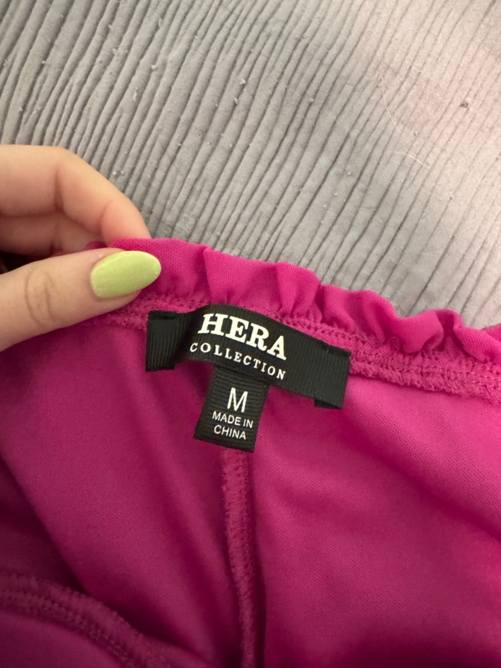 Hera Collection Fuchsia Ruched Off-Shoulder Crop Top - Picture 3 of 3